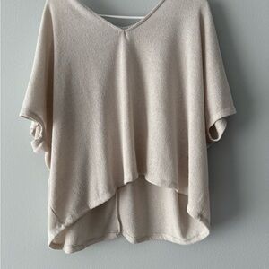Beige Knit Poncho Top
